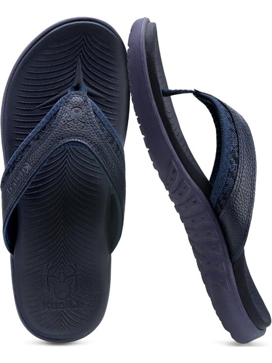 Mens Dark Blue Arch Support Sport Flip Flops Comfort Orthotic Thong Sandal Shoes